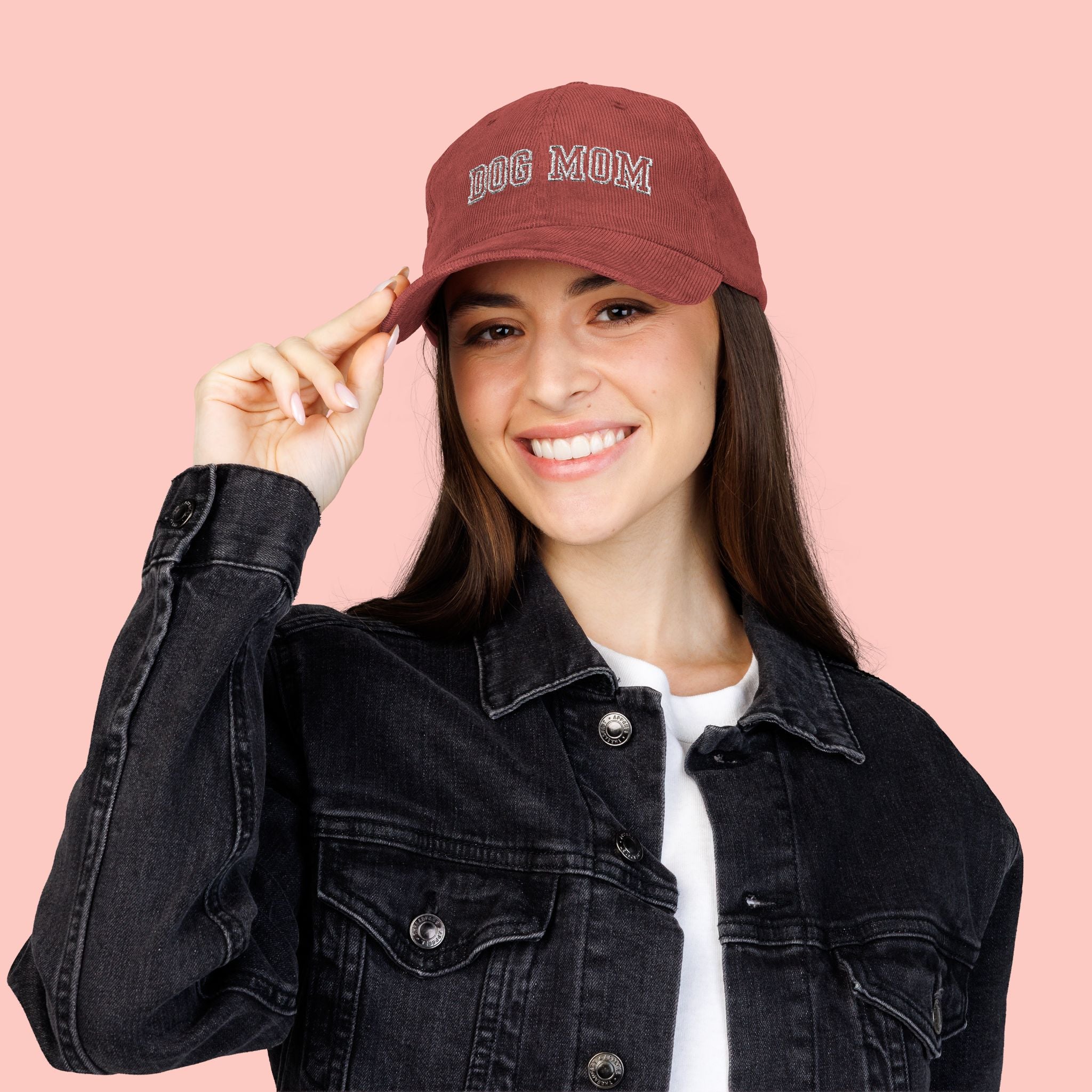 Dog Mom Corduroy Cap — Vintage Embroidered Baseball Hat