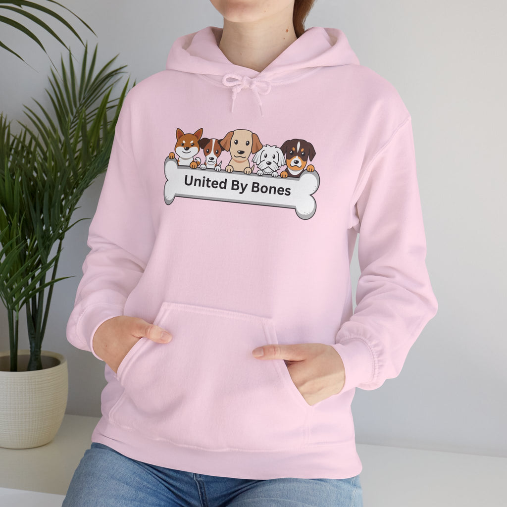 United By Bones Hoodie — Cute Cartoon Dogs Paw Bone Graphic Sweatshirt