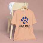 Dog Mom T-Shirt – Blue Paw Graphic "Dog Mom: It's Not a Hobby, It's a Lifestyle"