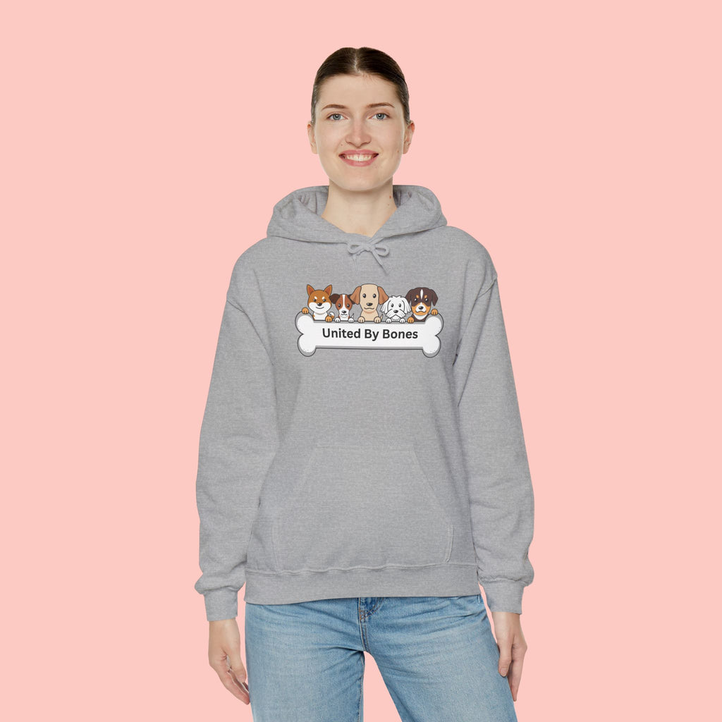 United By Bones Hoodie — Cute Cartoon Dogs Paw Bone Graphic Sweatshirt