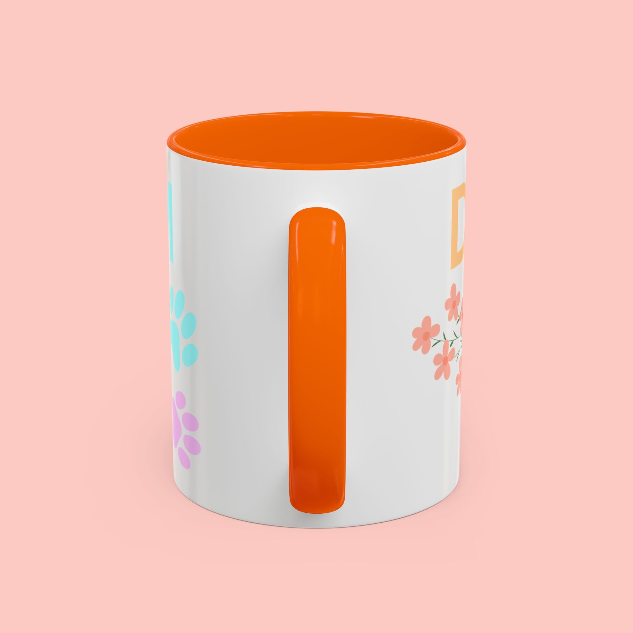 Dog Mom Club Accent Coffee Mug – Colorful Paw Print 11/15oz