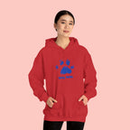 Dog Mom Paw Print Hoodie – Cute Pet Lover Sweatshirt, Blue Paw 'DOG MOM' Design
