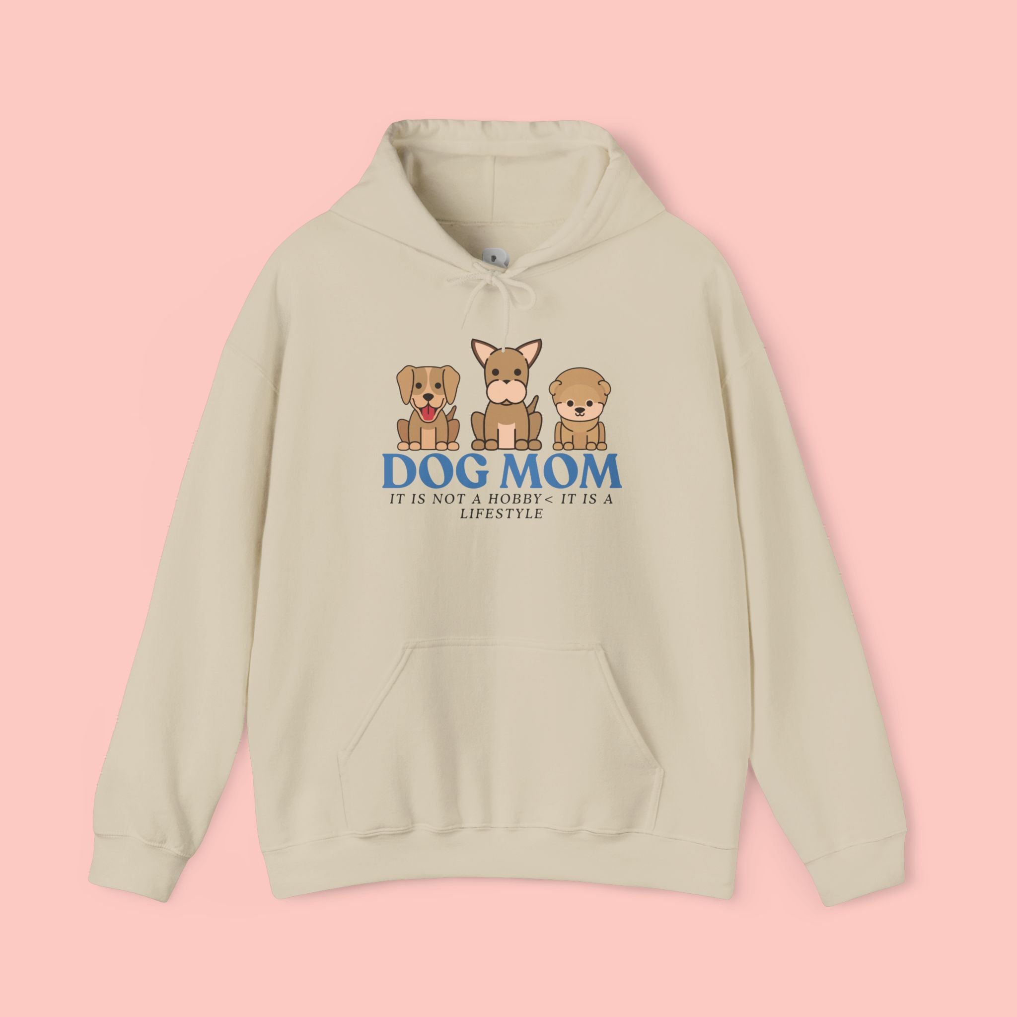 Dog Mom Hoodie — Cute Puppy Trio 'Dog Mom' Graphic Sweatshirt