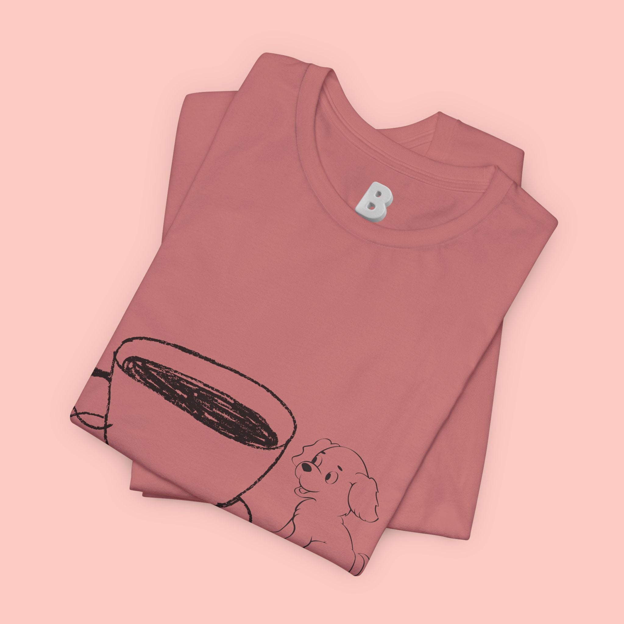 Coffee With My Dog T‑Shirt — Cute Minimalist Dog & Coffee Tee