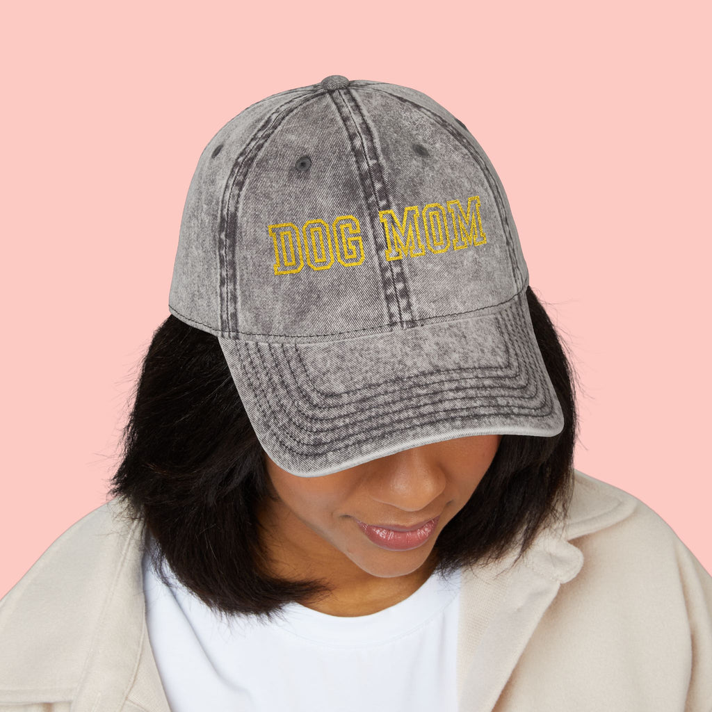 Dog Mom Vintage Embroidered Cap