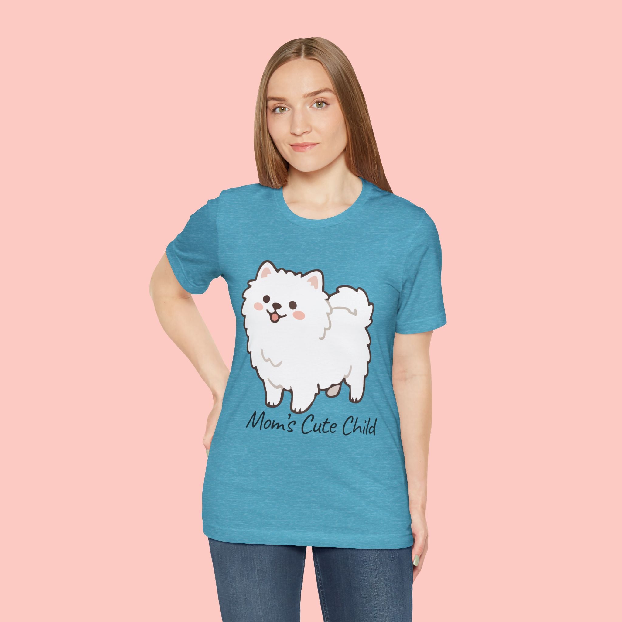 Cute Fluffy Pomeranian Tee — "Mom's Cute Child" Dog T-Shirt