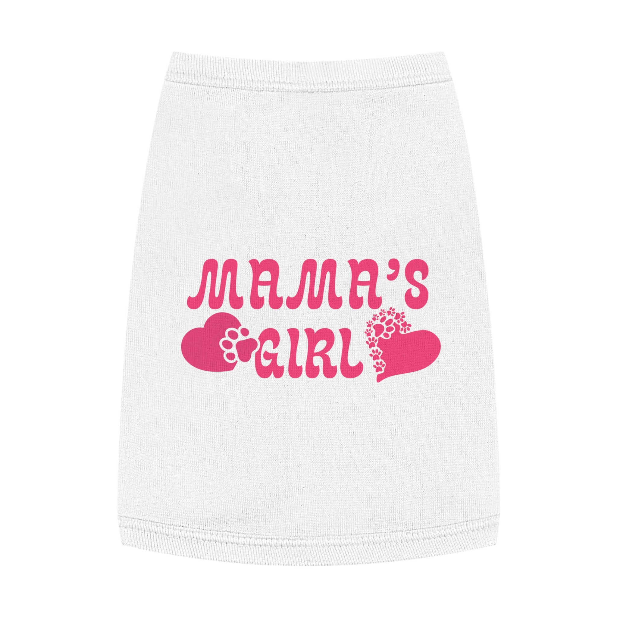 Mama's Girl Pet Tank Top — Pink Heart & Paw Dog Shirt