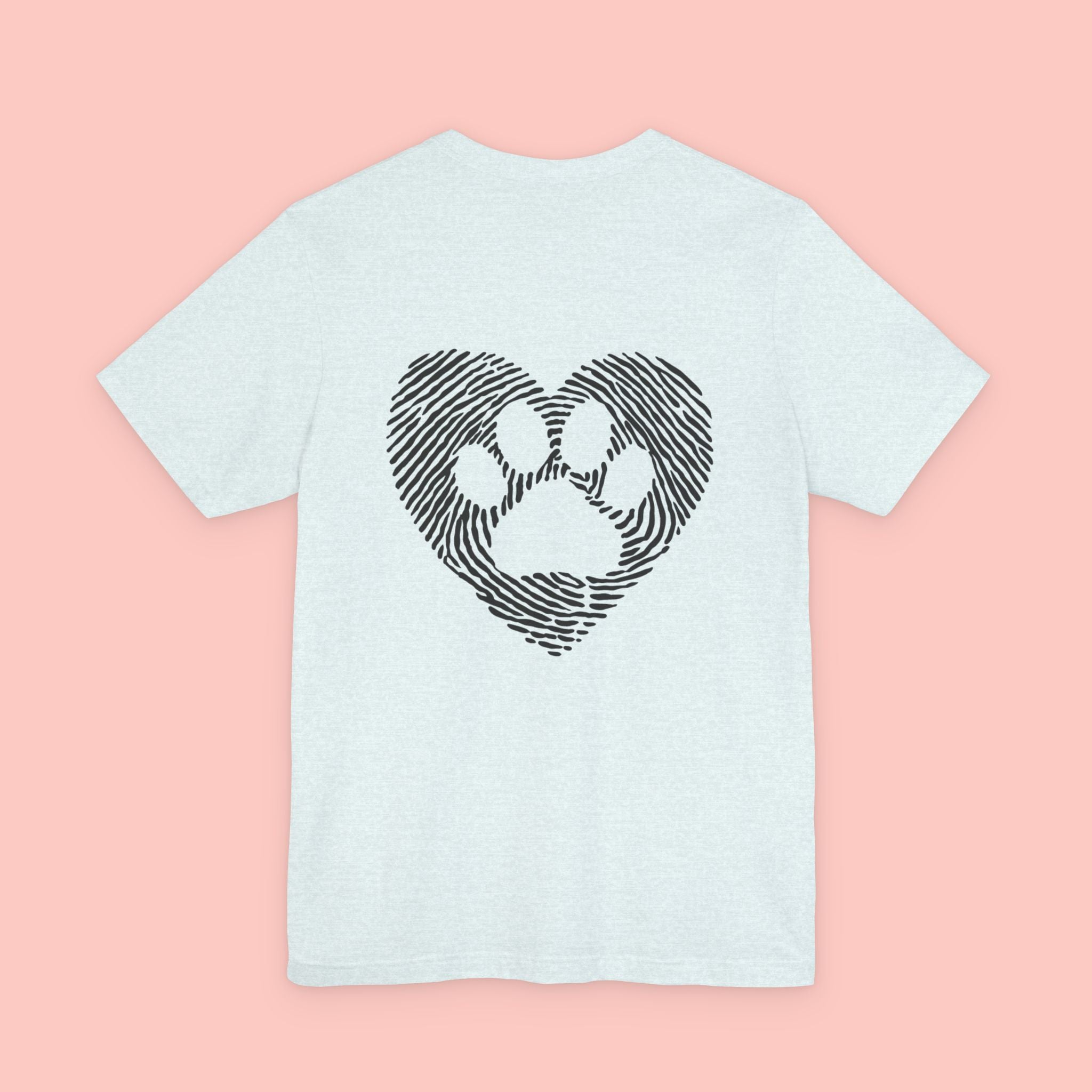 T-Shirt — Heart Pawprint Fingerprint Design (Pet Lover Gift)