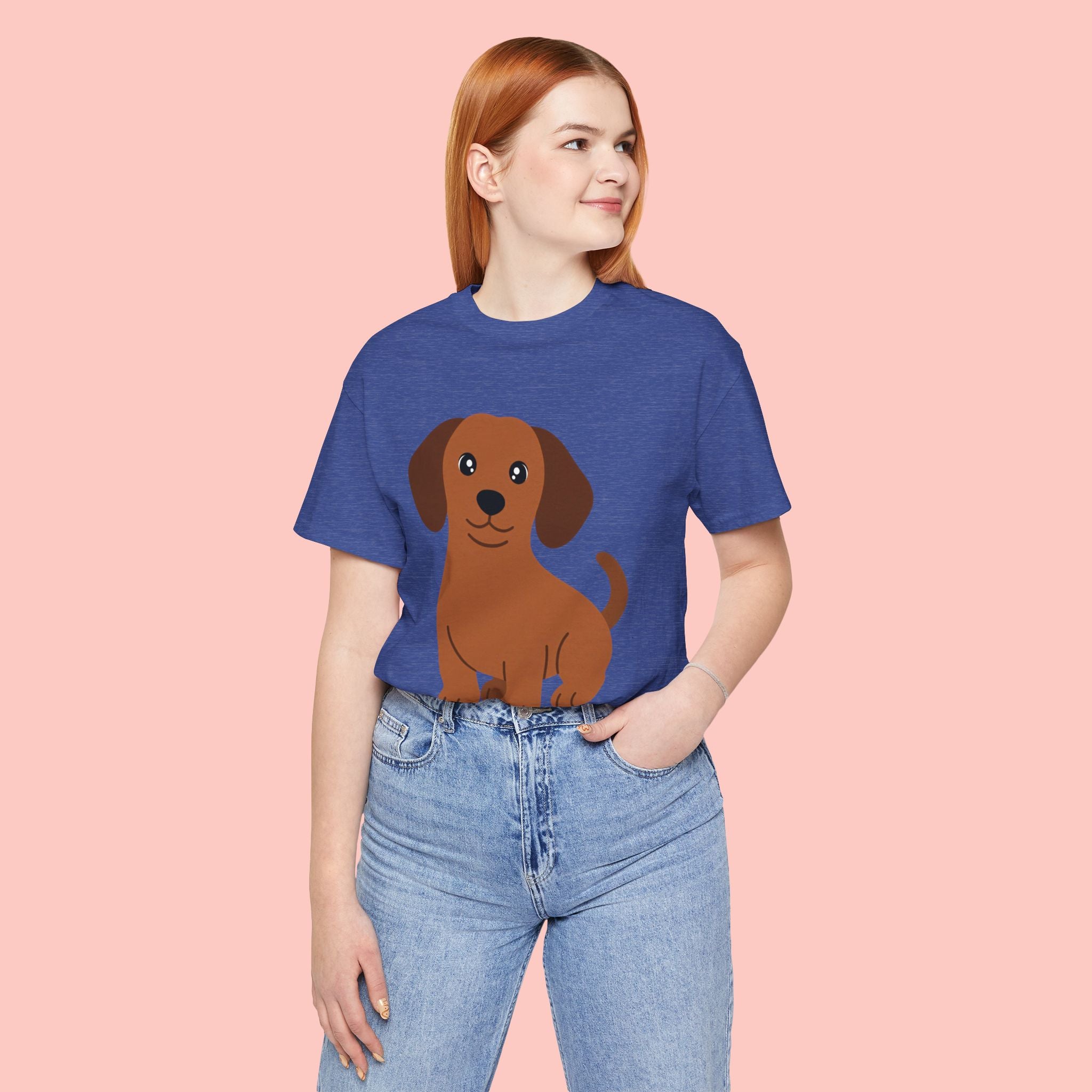 Dachshund Puppy Graphic T-Shirt — Cute Brown Dog Tee