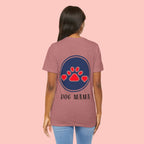 Dog Mama Tee - Paw Print Heart Graphic Short Sleeve Shirt