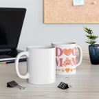Dog Mom Ceramic Mug — Paw Print Heart Coffee Cup (11oz & 15oz)