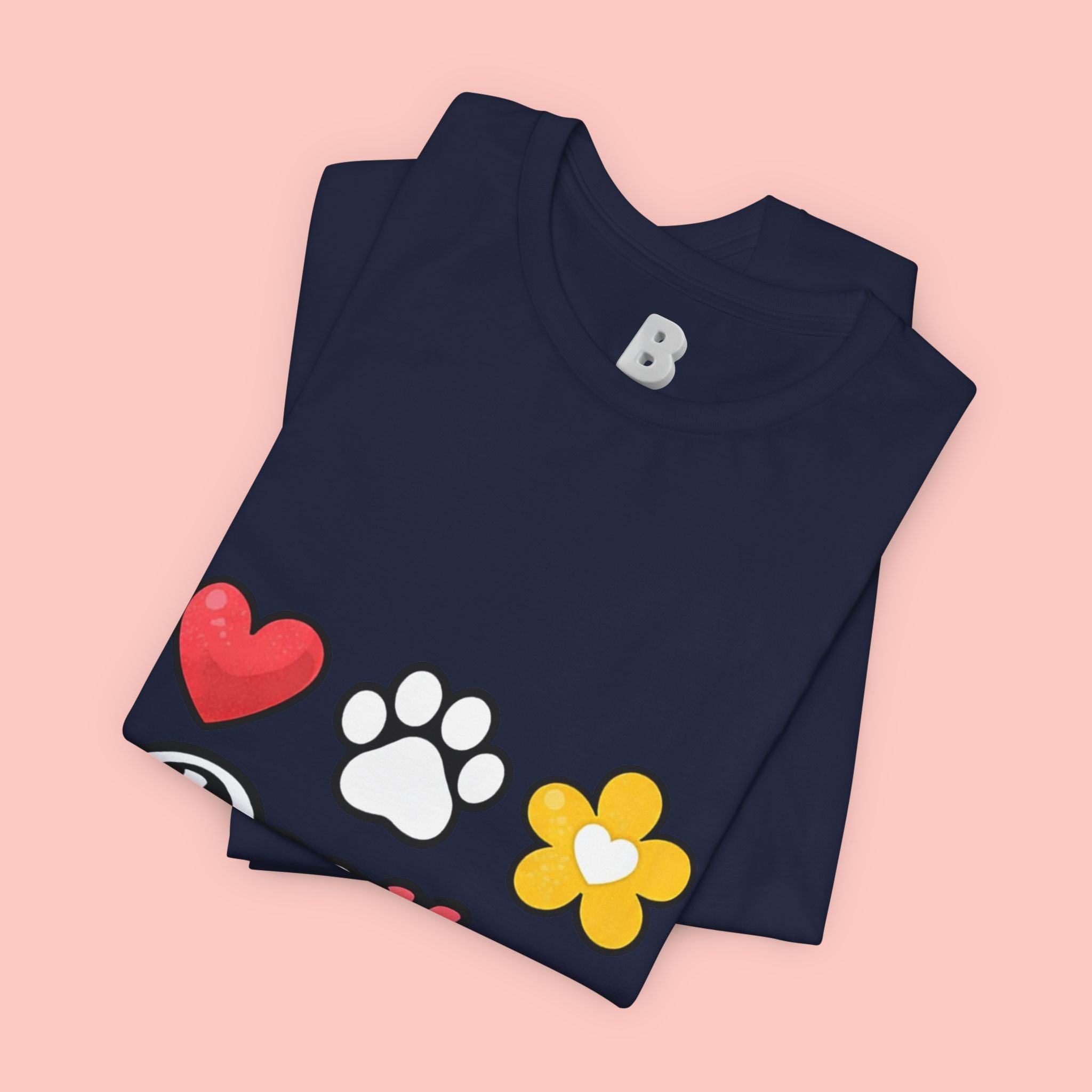 Dog Mom T-Shirt – Heart, Paw & Flower Graphic Tee