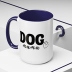 Dog Mama Accent Coffee Mug — Cute Black & White Pet Lover Gift (11/15oz)