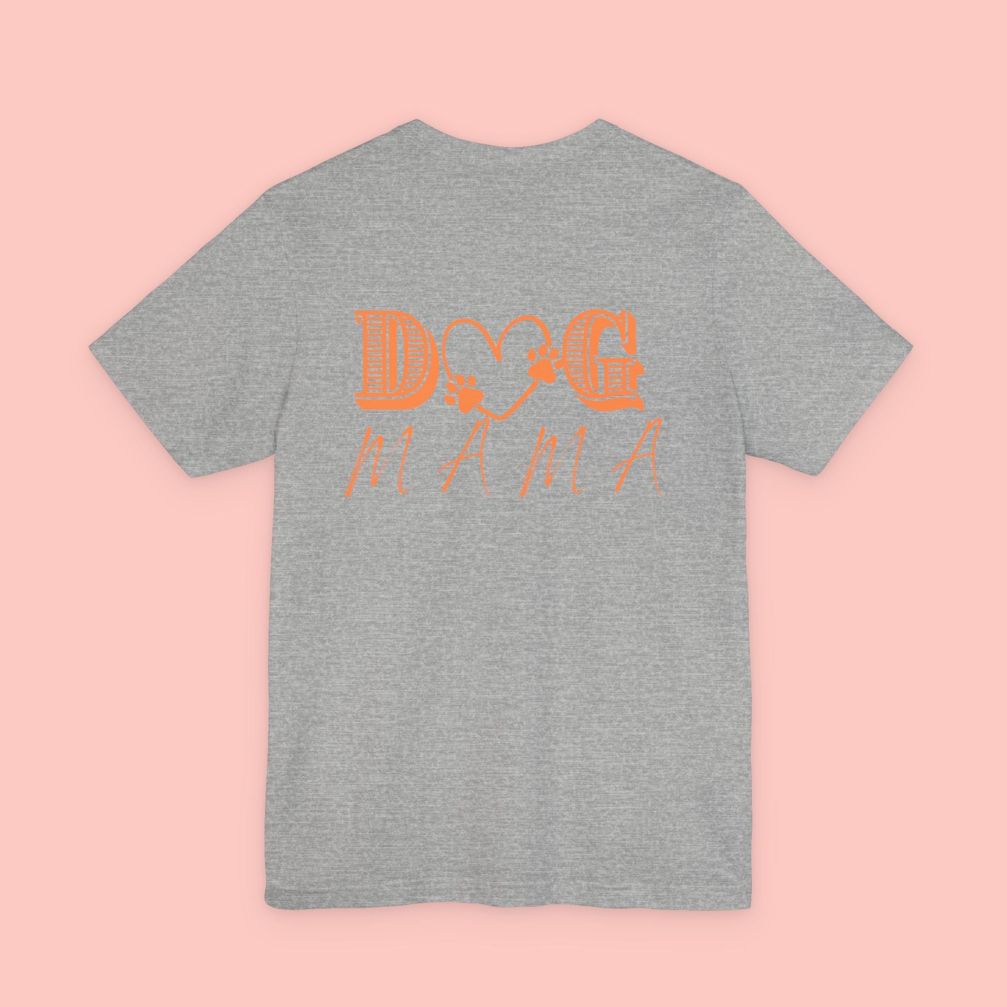Dog Mama Tee — Retro Heart & Paw Graphic Short Sleeve Shirt