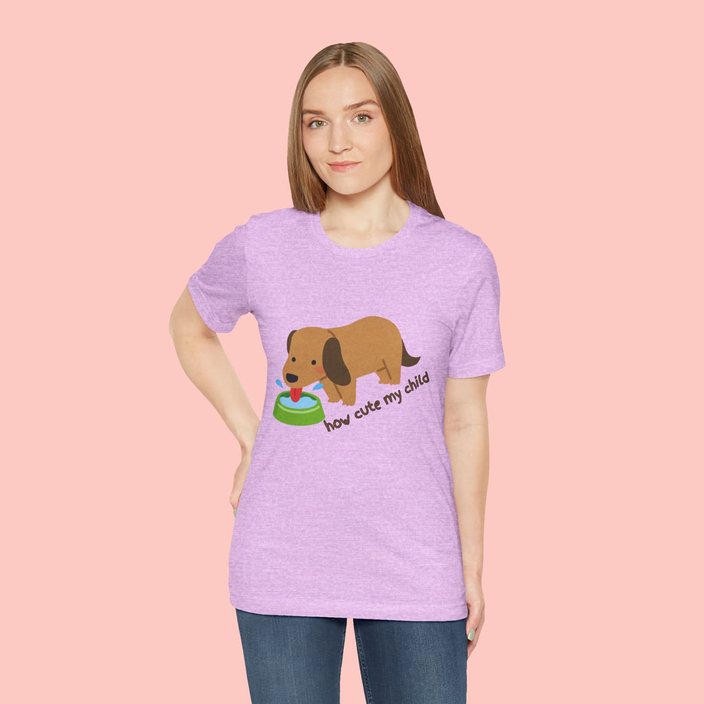 Dog T-Shirt — Cute Dachshund "how cute my child" Graphic Tee