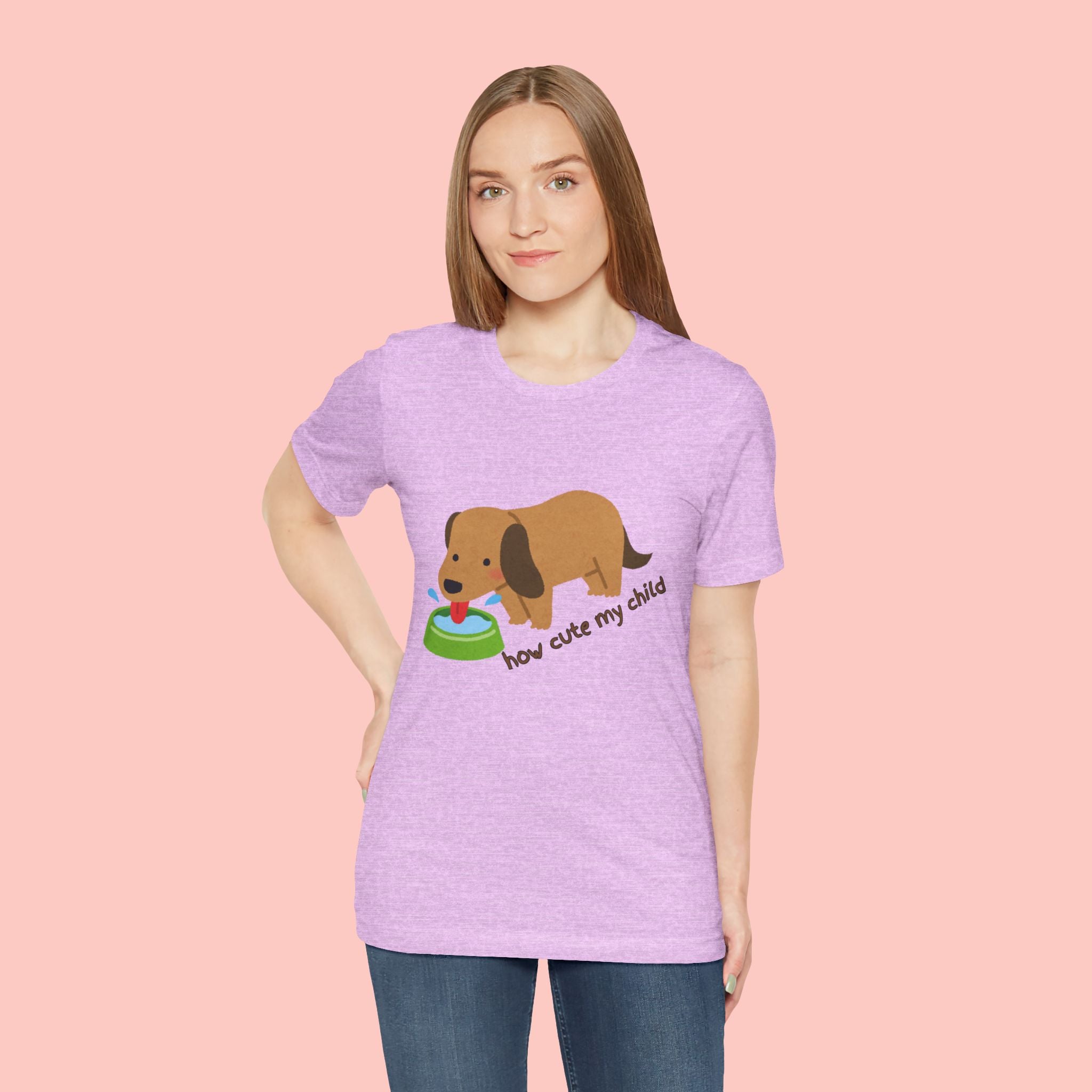 Dog T-Shirt — Cute Dachshund "how cute my child" Graphic Tee