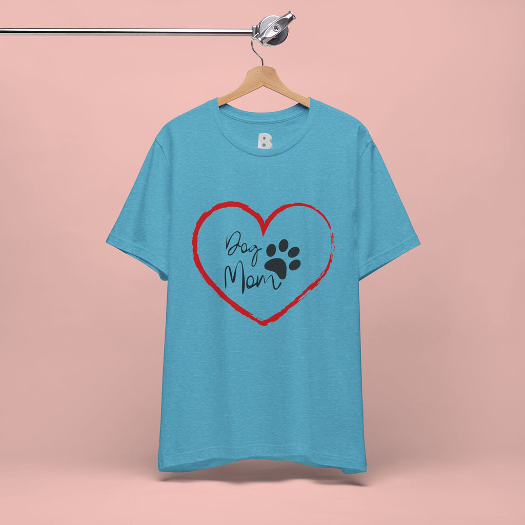 Dog Mom Heart Paw T‑Shirt