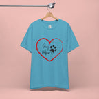 Dog Mom Heart Paw T‑Shirt
