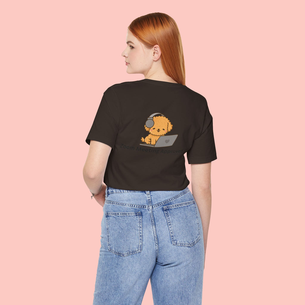 Cute Dog 'Zoom Meeting Approved' Tee - Remote Work Humor T-Shirt