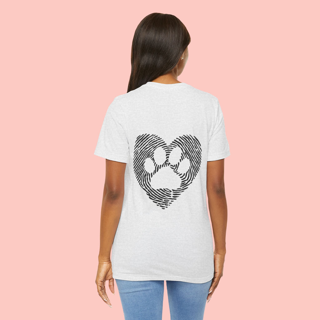 T-Shirt — Heart Pawprint Fingerprint Design (Pet Lover Gift)
