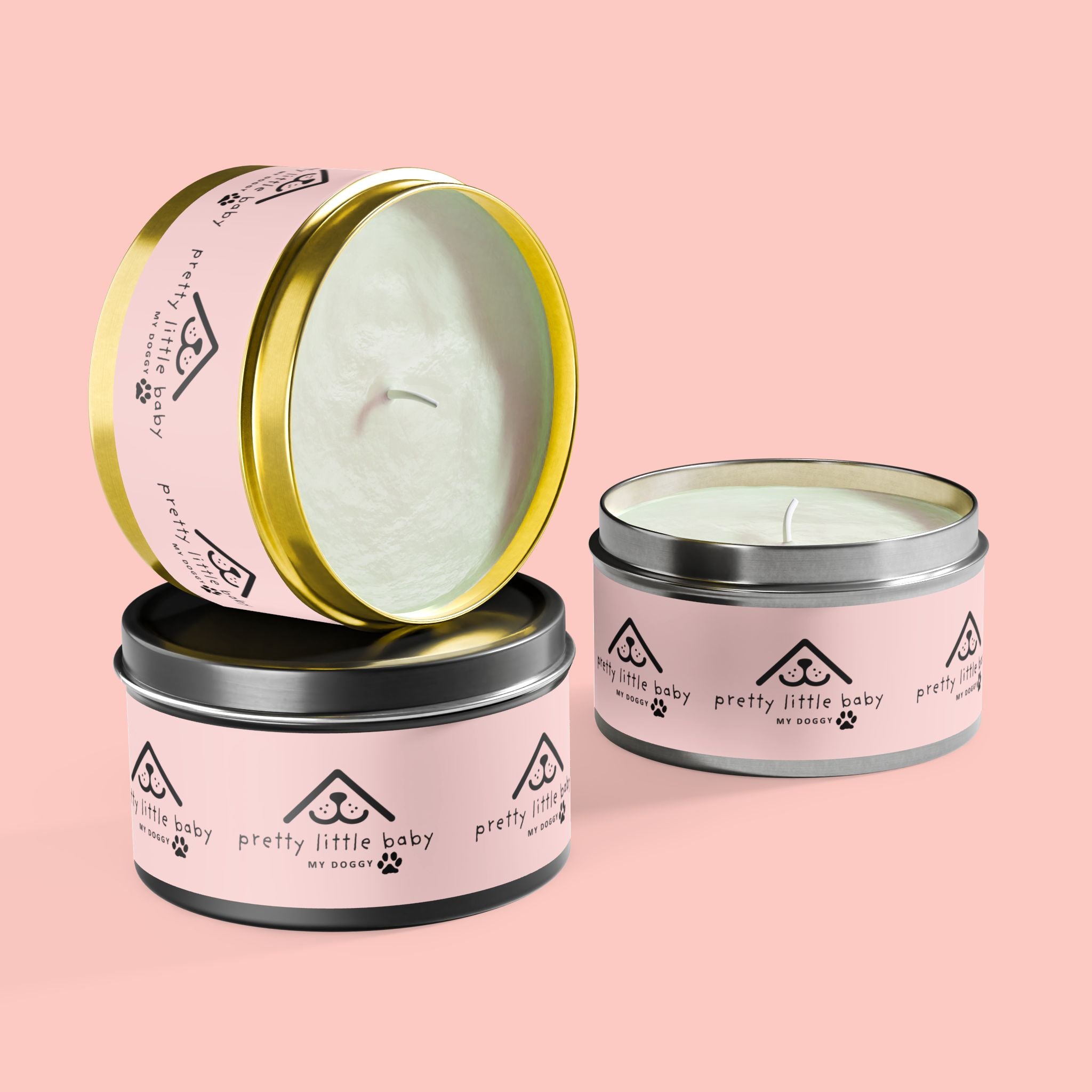 Tin Candle — "Pretty Little Baby" Scented Tin Candle (Pet-Themed Gift)