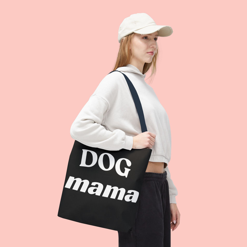 Dog Mama Tote Bag — Black Canvas Pet Lover Tote