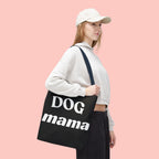 Dog Mama Tote Bag — Black Canvas Pet Lover Tote