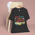 Less People More Dogs T-Shirt – Cute Dog Bowl & Bone Graphic Tee