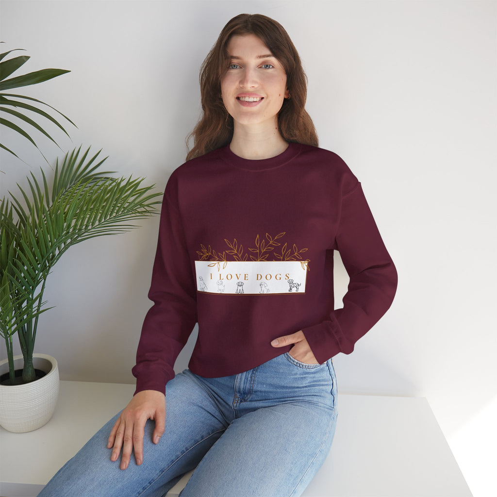 I Love Dogs Floral Crewneck Sweatshirt