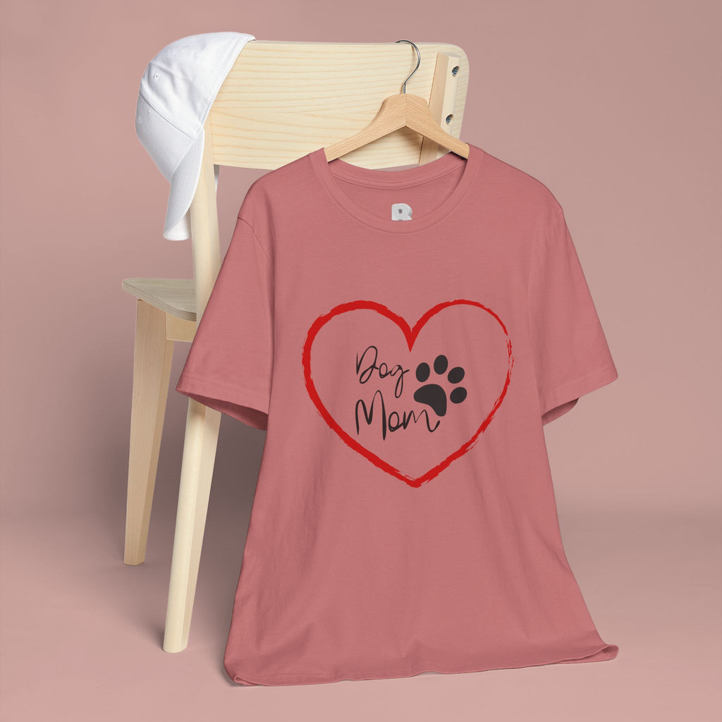 Dog Mom Heart Paw T‑Shirt