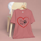 Dog Mom Heart Paw T‑Shirt