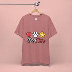 Dog Mom T-Shirt – Heart, Paw & Flower Graphic Tee