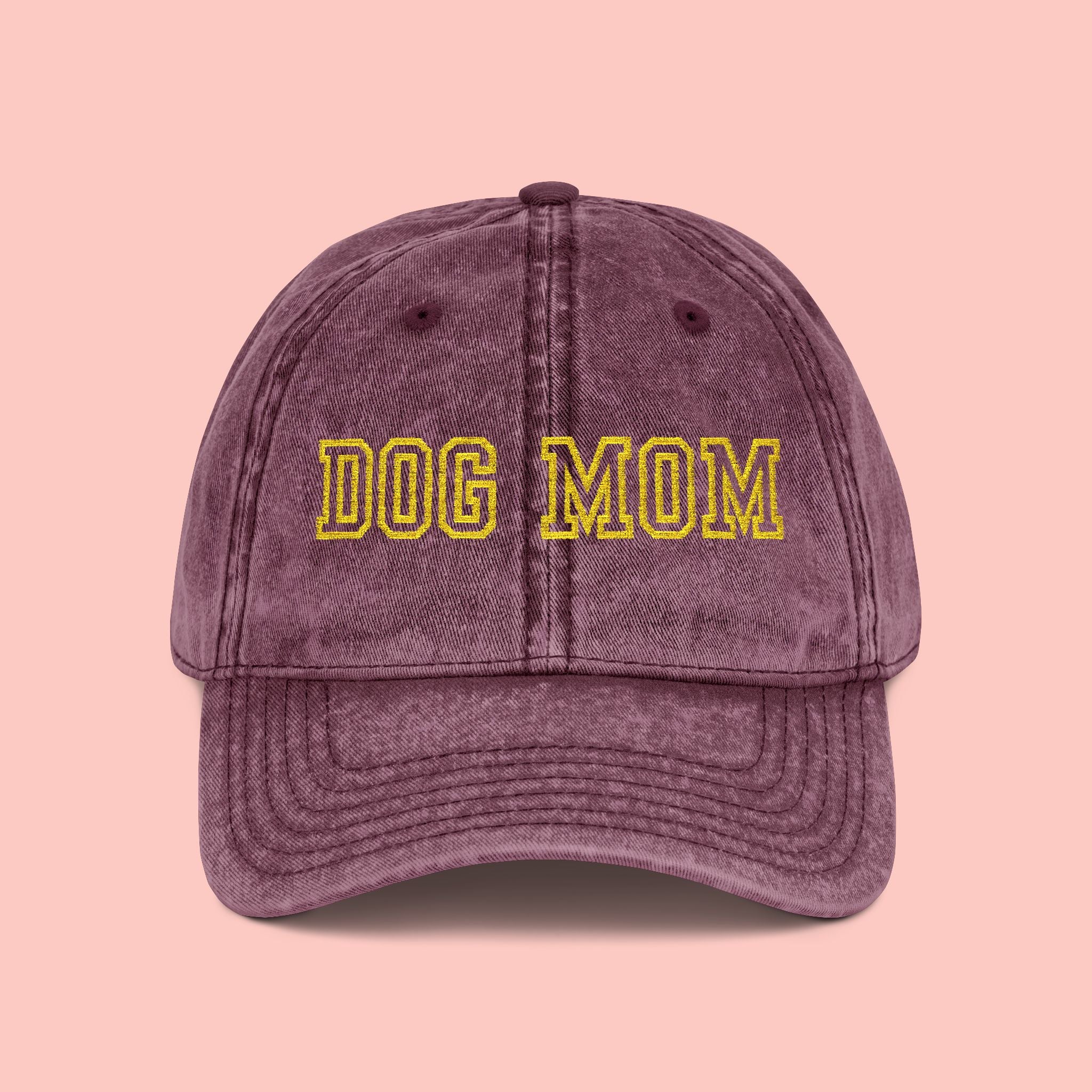 Dog Mom Vintage Embroidered Cap