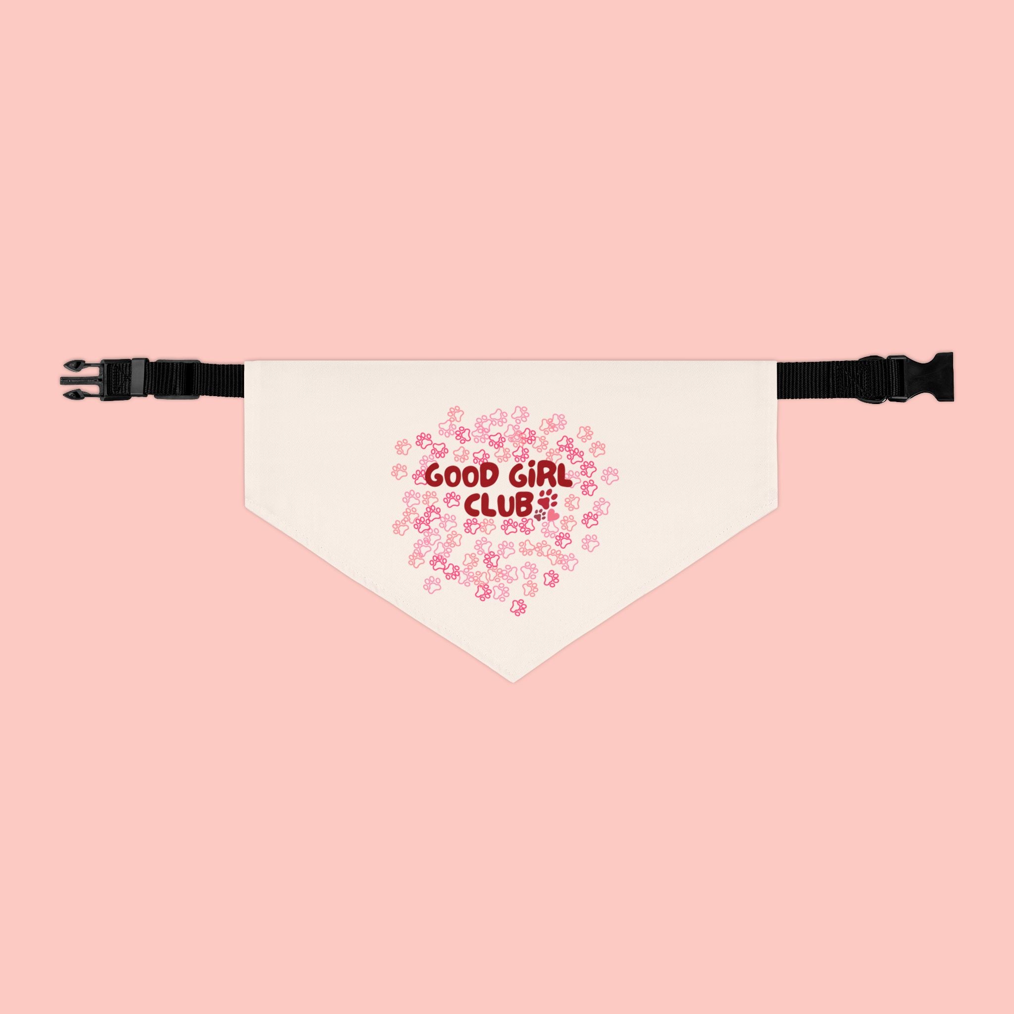 Pet Bandana — "Good Girl Club" Floral Heart Collar Accessory