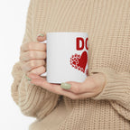 Dog Mom Ceramic Mug – Heart & Paw Print Coffee Cup (11oz/15oz)