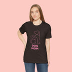 Dog Mom T‑Shirt – Minimal Pink Line Art Dog Tee