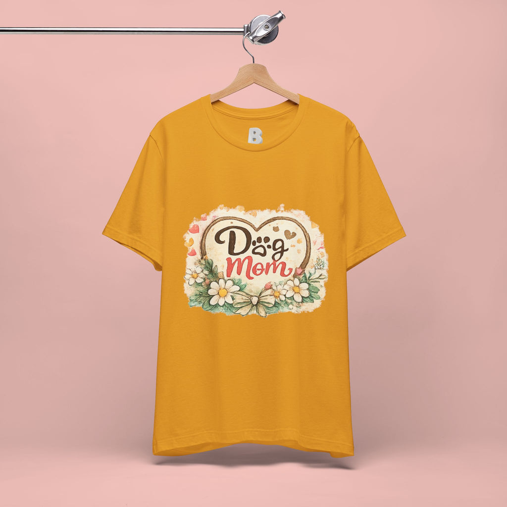 Dog Mom T-Shirt – Floral Heart Paw Design