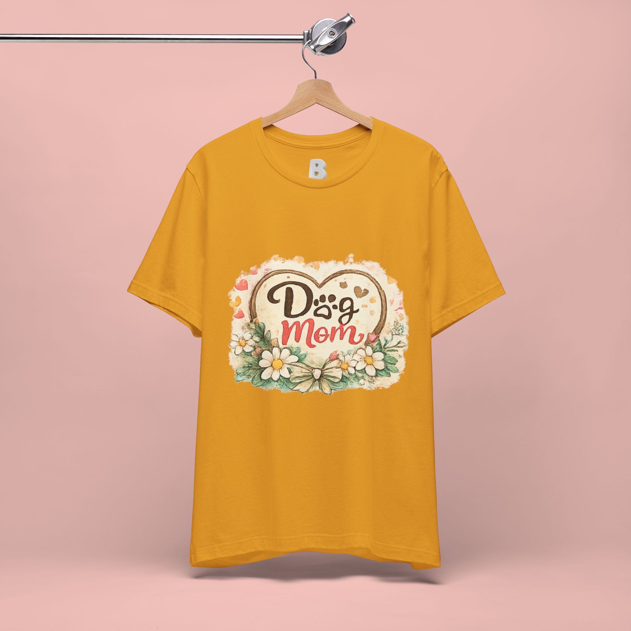 Dog Mom T-Shirt – Floral Heart Paw Design
