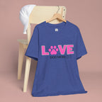 Love Dog Mom T-Shirt — Pink Paw Graphic Tee