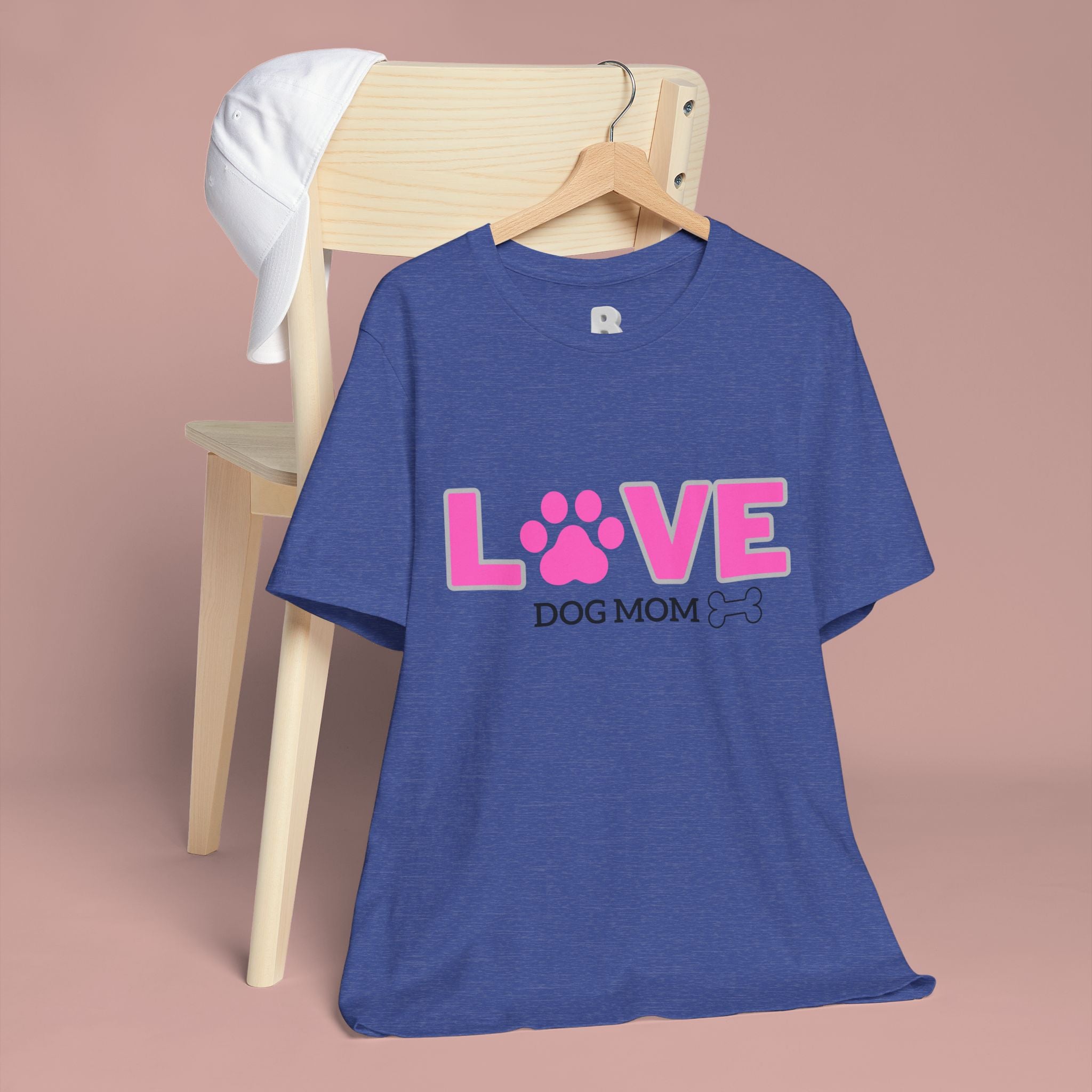 Love Dog Mom T-Shirt — Pink Paw Graphic Tee