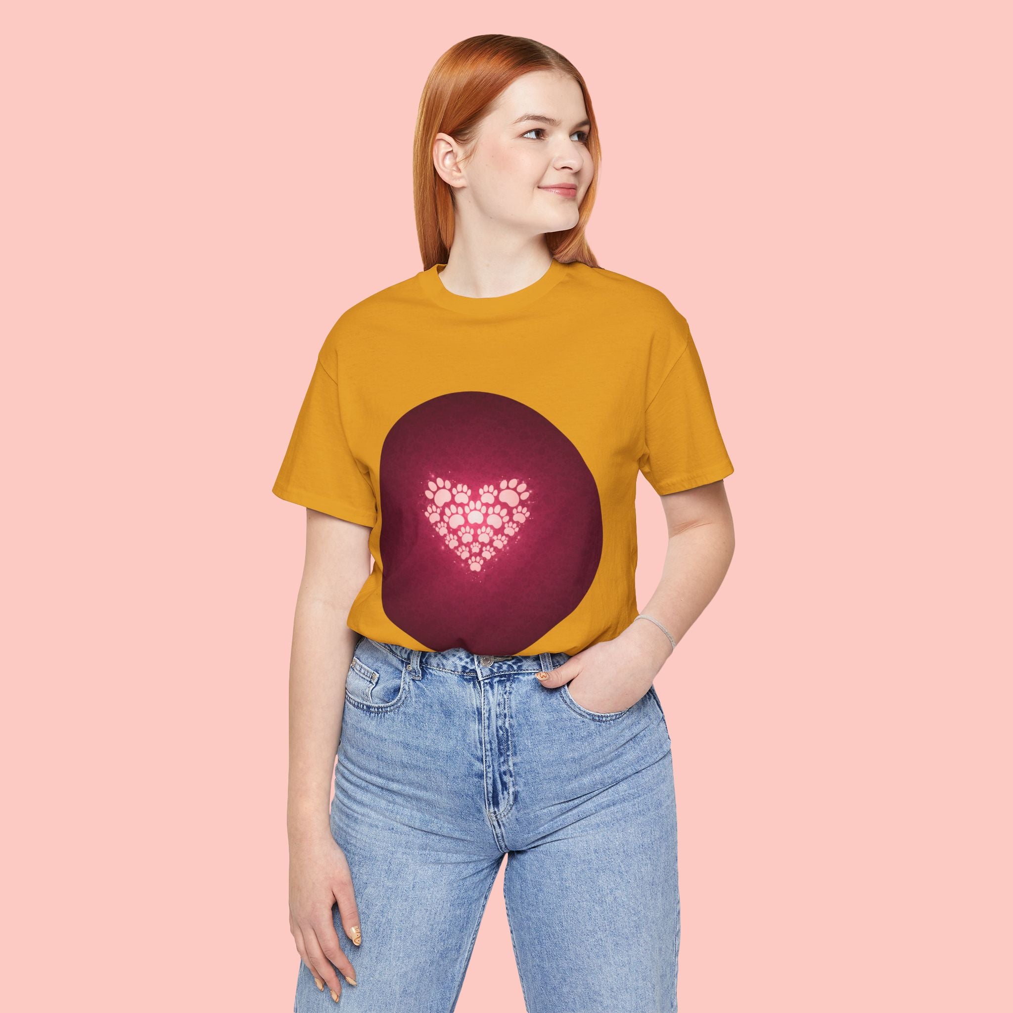 Paw Print Heart T‑Shirt — Cute Pet Lover Tee