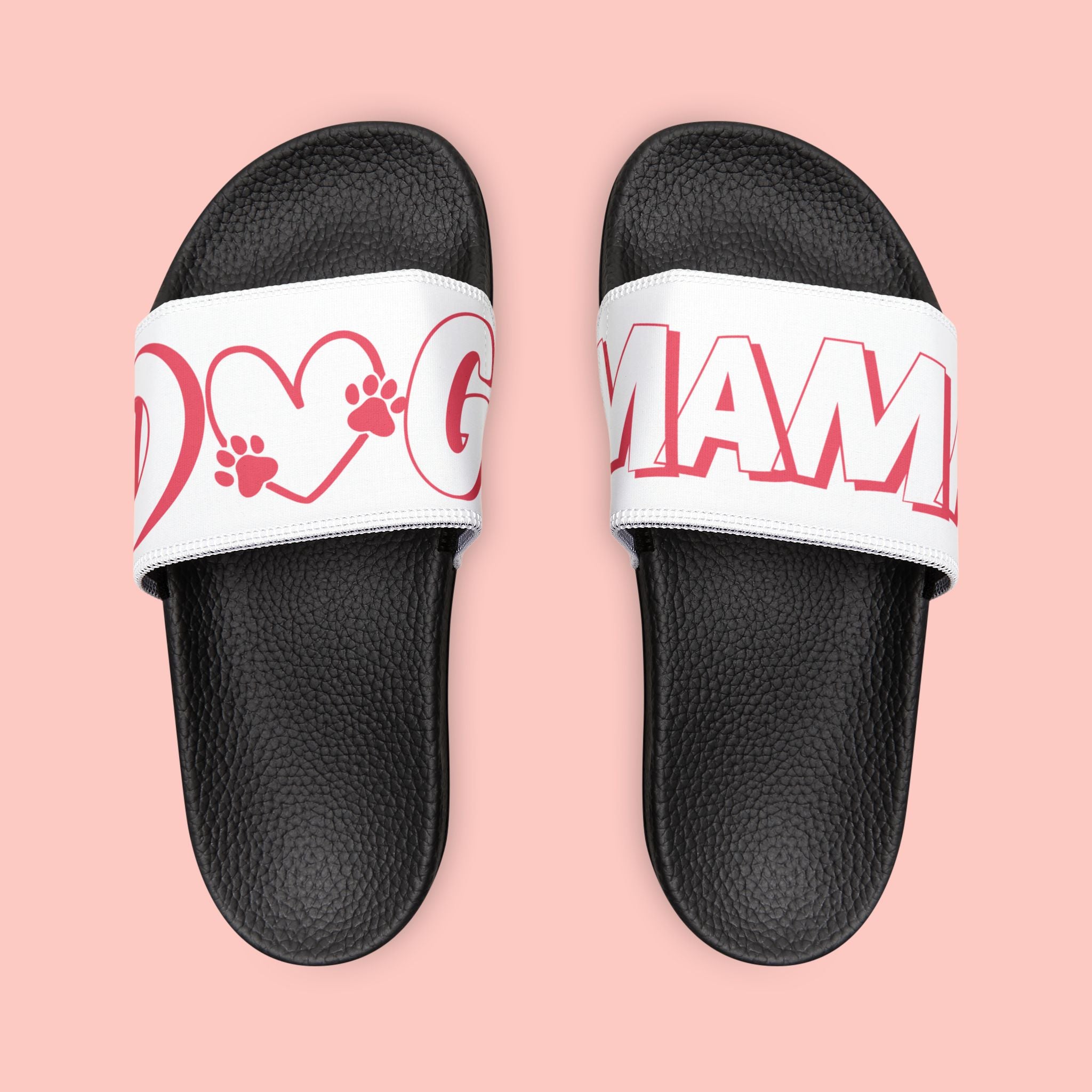 Sandals — 'Dog Mama' White Removable-Strap Slide Sandals