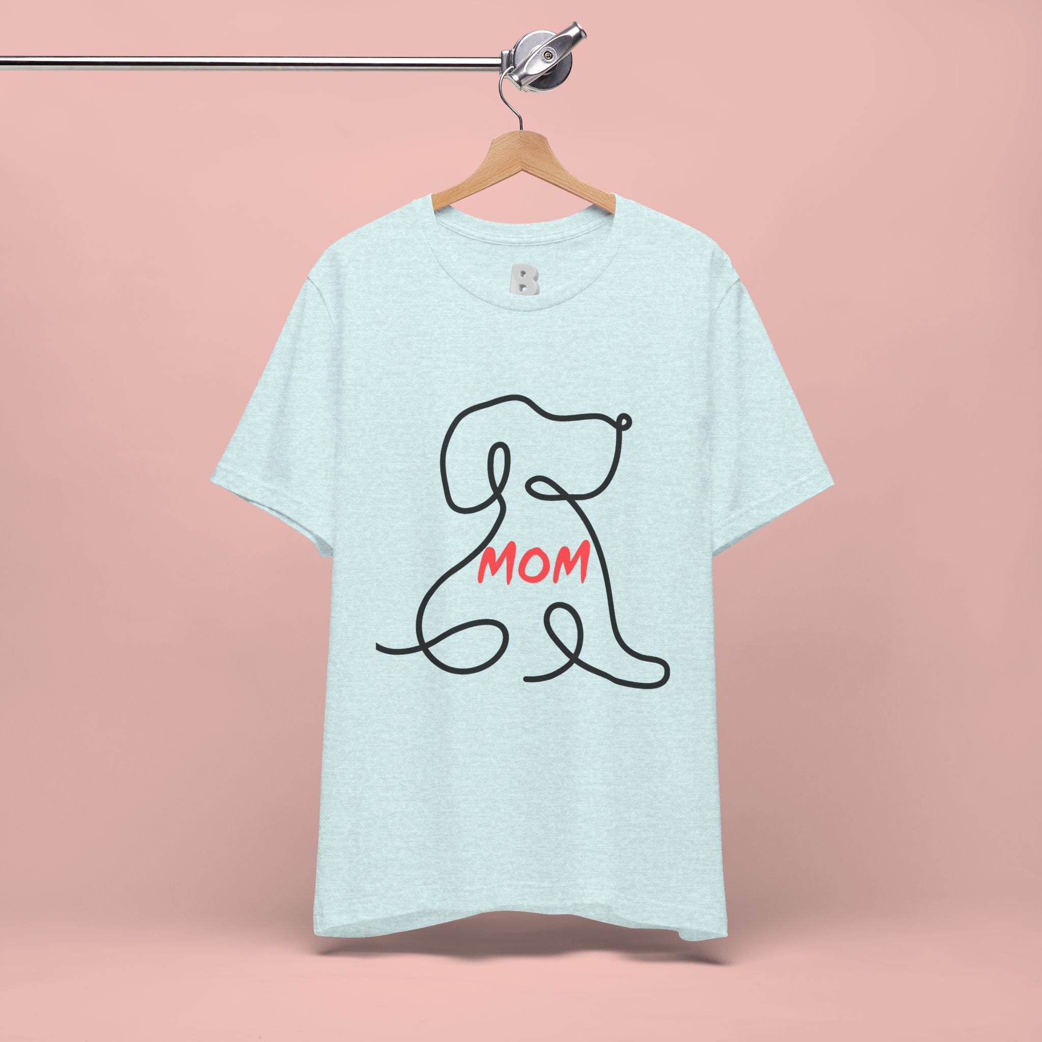 Mom Dog T-Shirt — Minimal Line Art Puppy Tee for Dog Moms, Mother's Day Gift