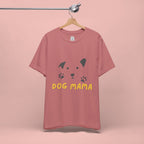 Dog Mama Graphic Tee — Cute Paw Print Dog Face T-Shirt for Dog Lovers