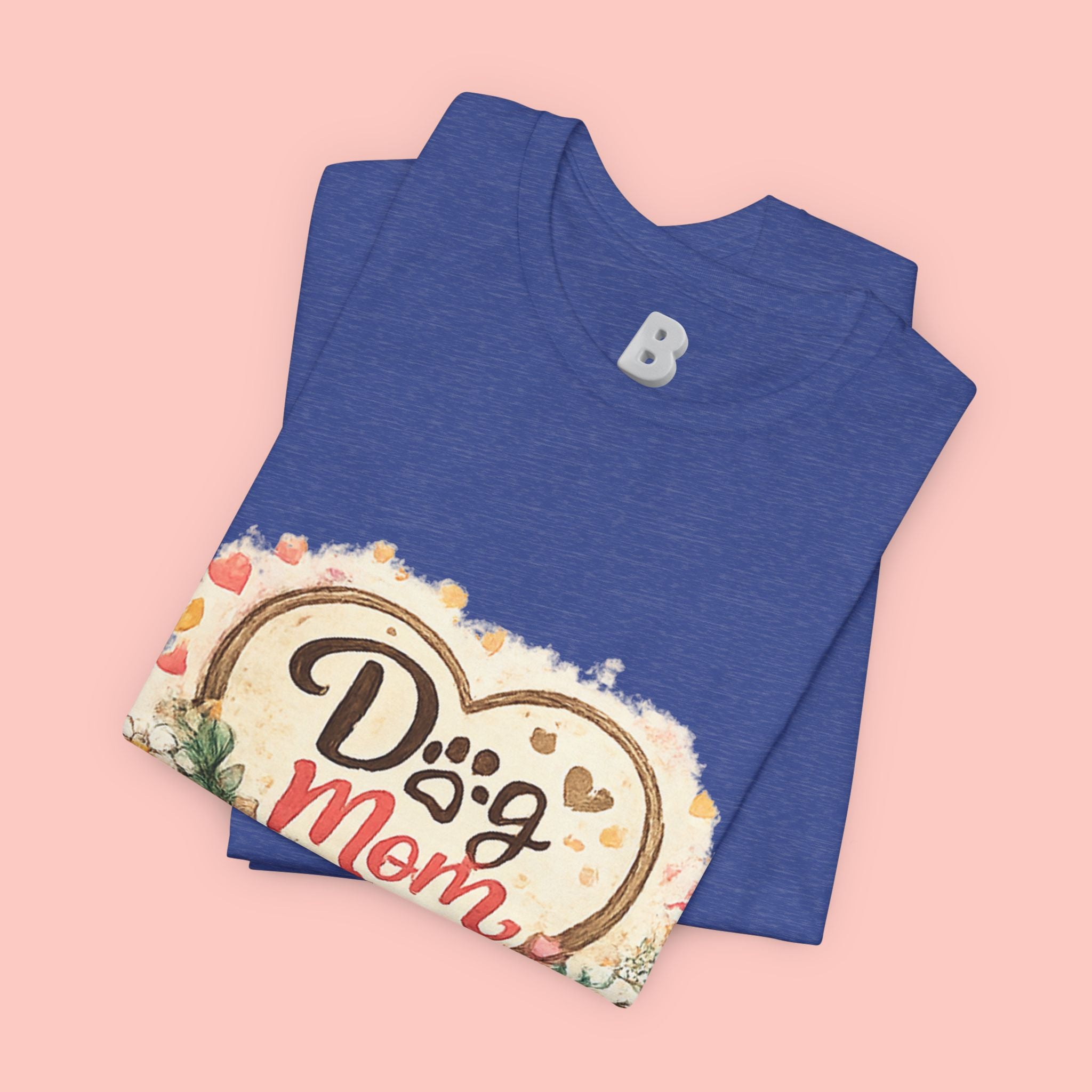 Dog Mom T-Shirt – Floral Heart Paw Design