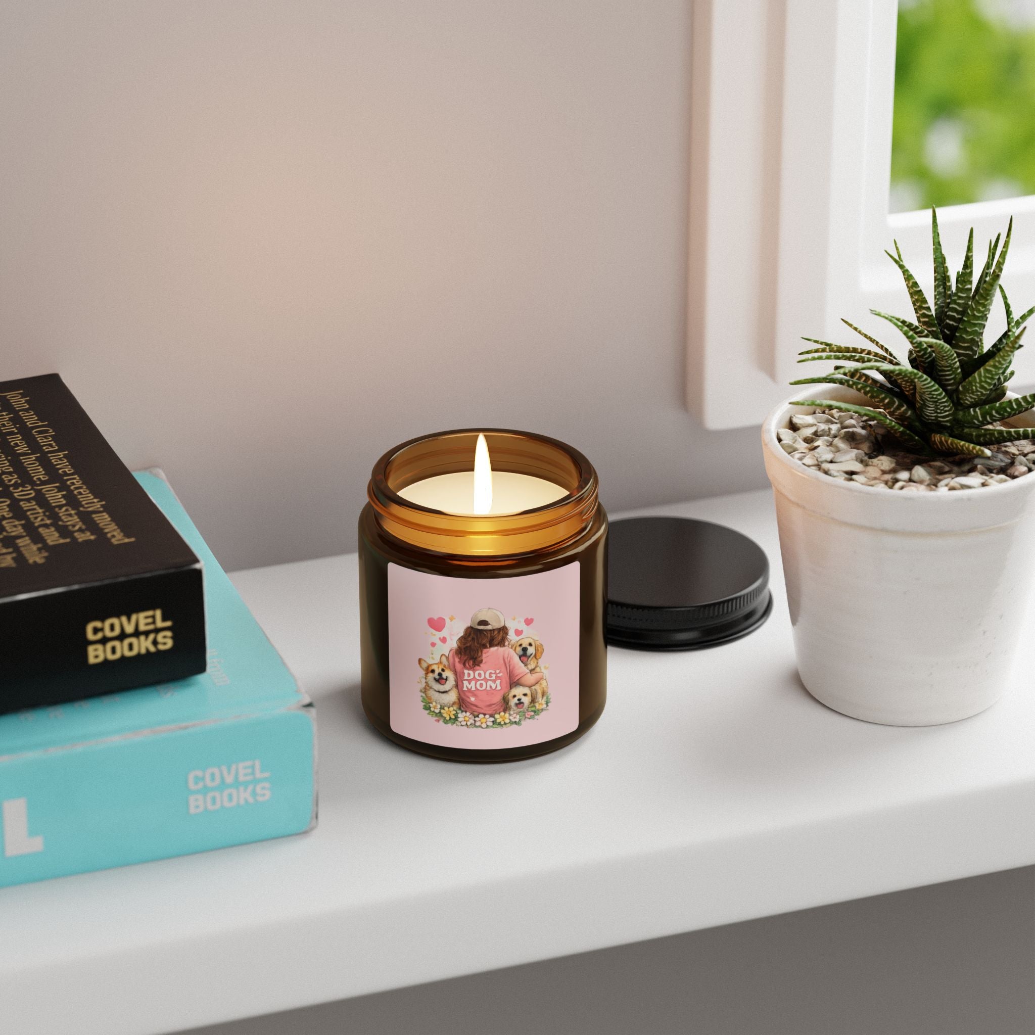 Dog Mom Soy Candle — Amber Jar Scented Candle (Multi-Size)