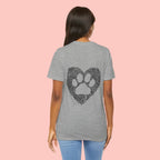T-Shirt — Heart Pawprint Fingerprint Design (Pet Lover Gift)
