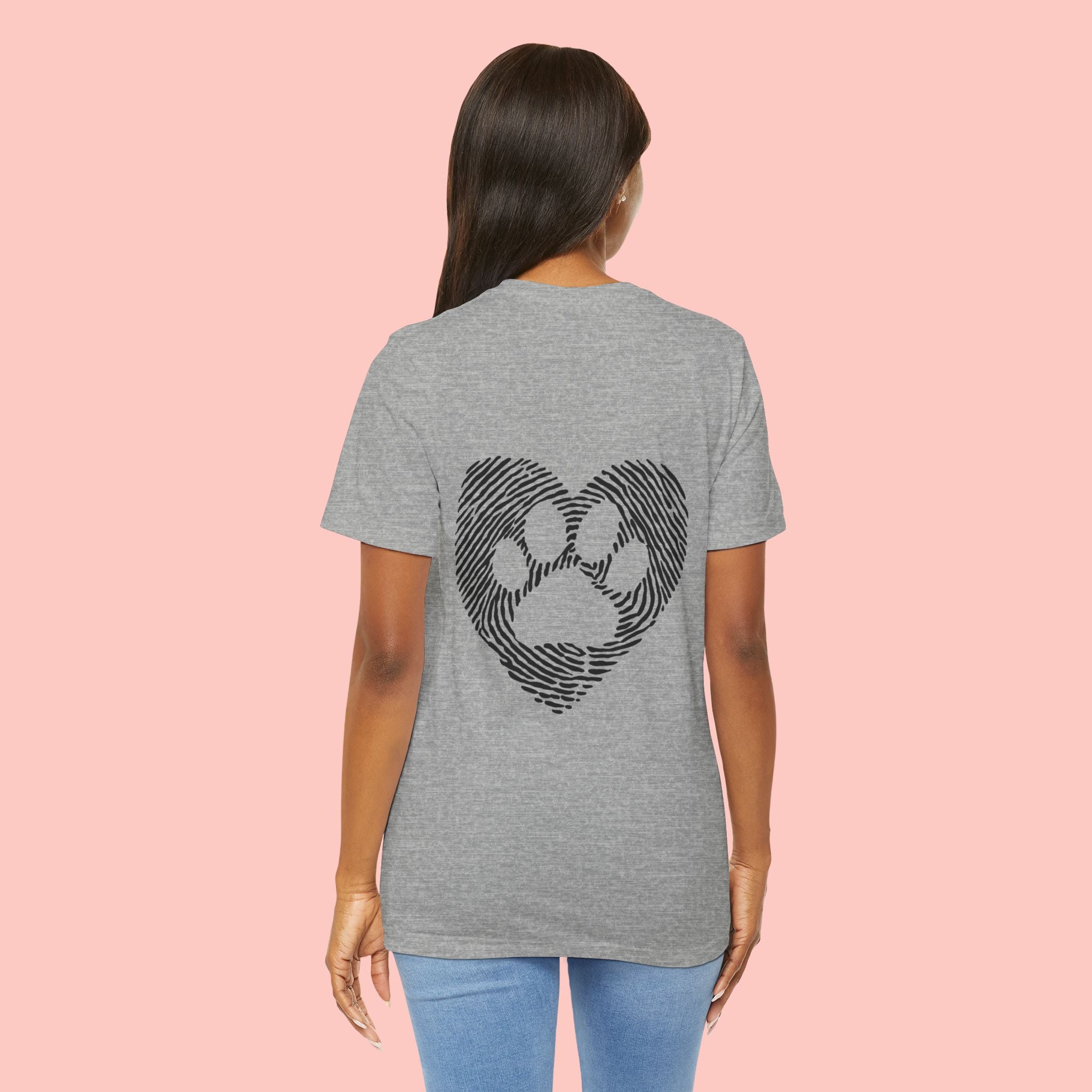 T-Shirt — Heart Pawprint Fingerprint Design (Pet Lover Gift)