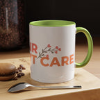 Accent Coffee Mug - "Growing Hair I Don't Care" Floral Script Coffee Mug