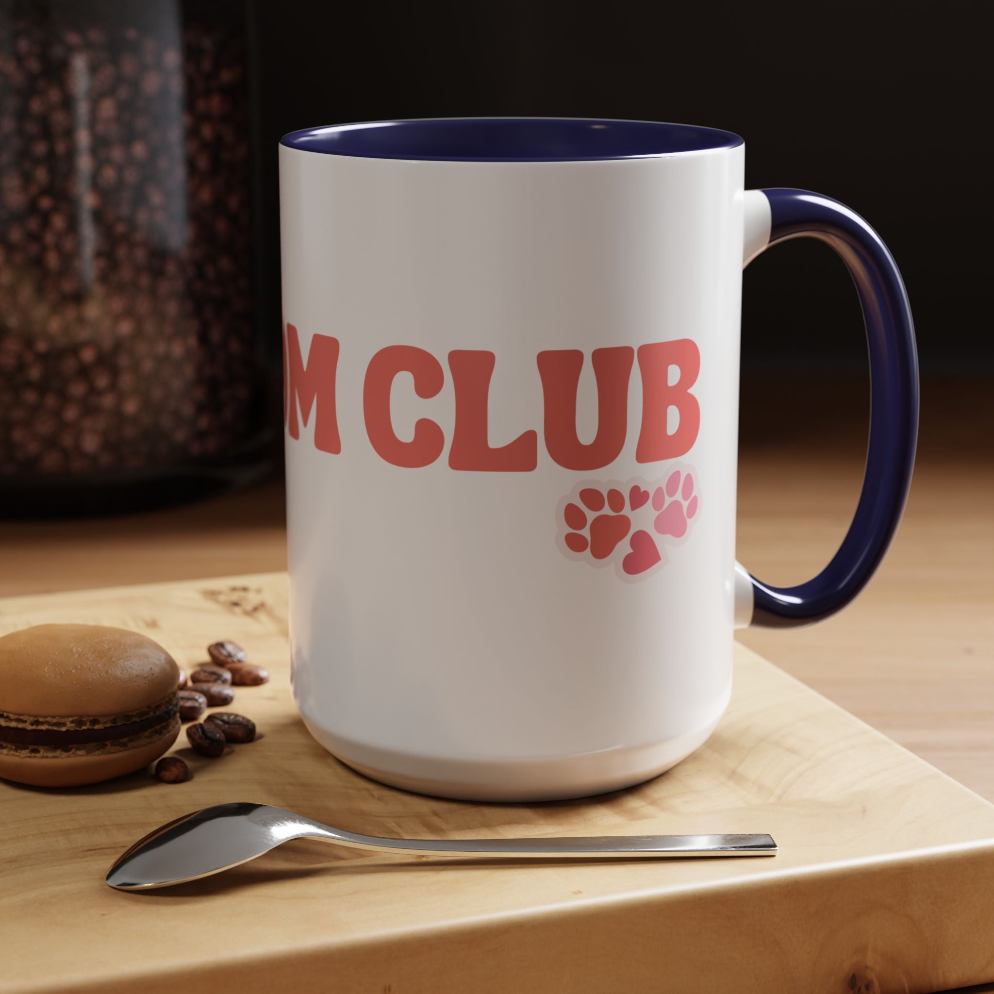 Mom Club Coffee Mug — Cute Paw Print Accent Mug for Dog Moms (11/15 oz)
